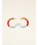 Boucles d'oreilles créoles Sinh Nhat 6 en sabot avec laque bicolore