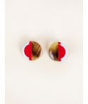 Boucles d'oreilles Sinh Nhat 5 en sabot avec laque bicolore