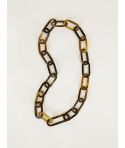 Thick oval links long necklace in buffalo hoof