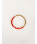 Single bangle in blond horn and orange lacquer size S