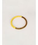 Single bangle in blond horn and yellow lacquer size S