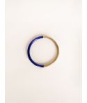 Jonc simple en corne blonde avec laque indigo