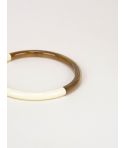 Single bangle in blond horn with ivory lacquer size S