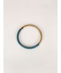 Single bangle in blond horn with blue gray lacquer size S