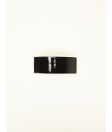 Rectangular barette in marbled black horn