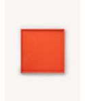 Plateau carré laqué orange, taille L